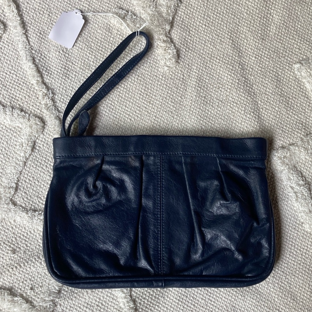 Leather Navy Clutch